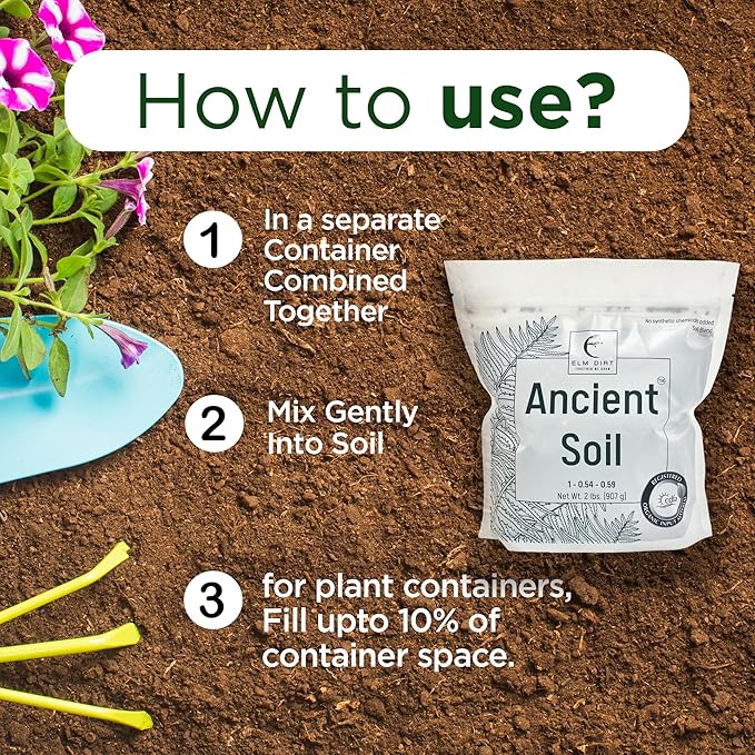 Elm Dirt Premium Ancient Soil for All Plants - Organic Plant Soil for Outdoor Plants & Indoor Plant Soil | Garden Soil for Plant Nutrients Growth & Protect your Plants Bugs - Roots Organic Soil (4lbs)