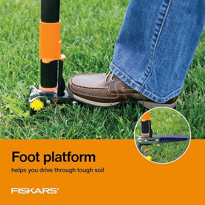 Fiskars 3-Claw Stand Up Weed Puller Tool, Gardening Weeder, Hand Weeding Tool with 39" Long Ergonomic Handle with Easy-Eject Mechanism