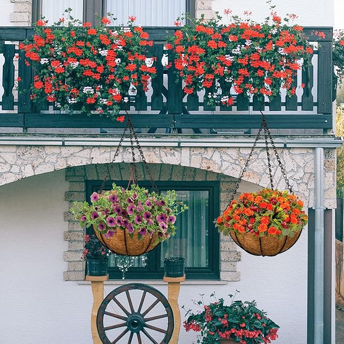 Halatool 2PCS 16 Inch Coconut Liners - 100% Natural Coco Fiber Round Liners for Planters, Hanging Basket, Flowers, Vegetables