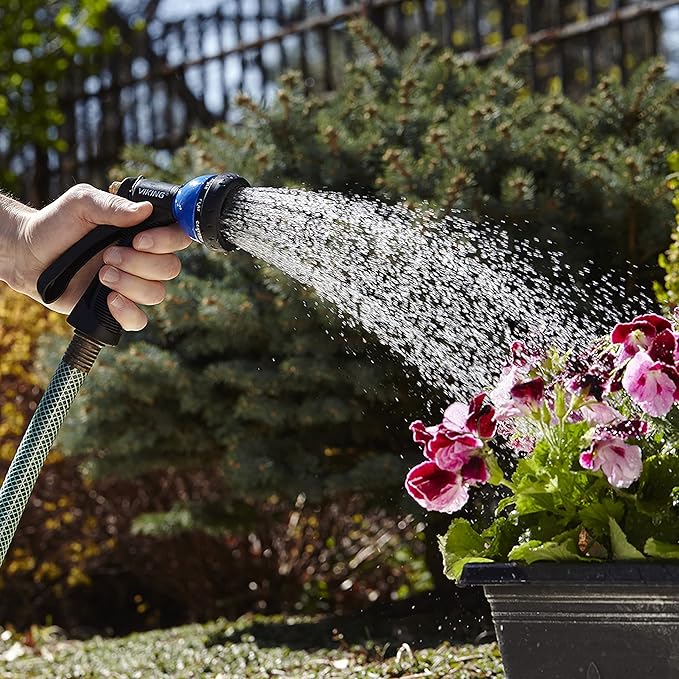 VIKING Hose Nozzle, Garden Hose Nozzle with 8 Spray Patterns, Adjustable and Heavy Duty for Washing Car, Watering Plants, Washing Pets, and Home Use, 2 Pack