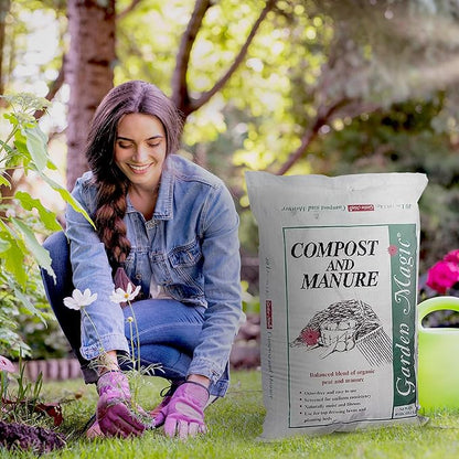 Michigan Peat 2-Pack Compost and Manure Blend, Garden Magic Mix w/Odor-Free Blend, 40 Lbs - Outdoor Lawn and Gardening Mixture with Nutrients and Minerals for Soil Potting and Planting