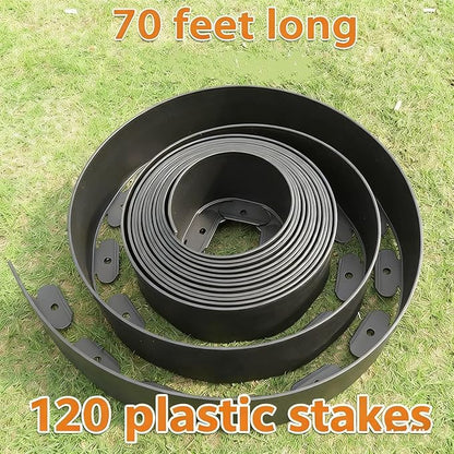 4In× 70Ft Landscape Edging with 120 Stakes, No Dig Garden Edging for Lawn Edging,Landscape Border Passway Border and Flower Bed Border