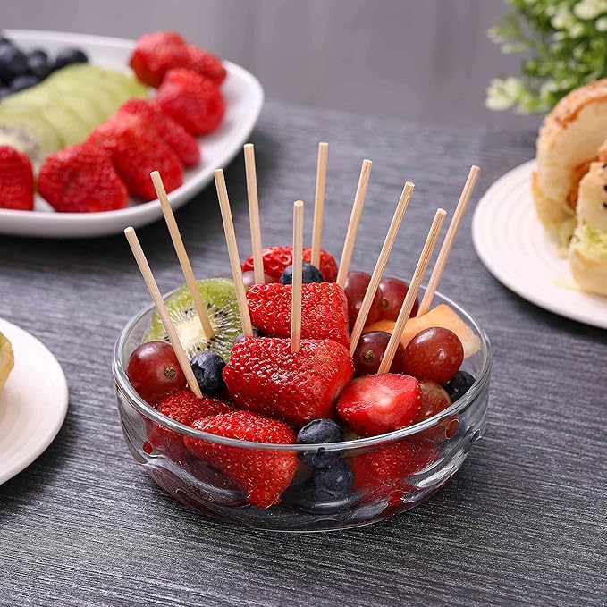 200 PCS Bamboo Skewers, 6 Inch Food Sticks for Appetizers, Fruit, Grilling Kebabs, Cocktail Picks for Drinks, Toothpicks Natural, Kitchen Gadget