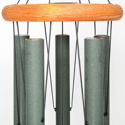 Festival 60-inch Redwood Wind Chime in Forest Green by Wind River for Patio, Backyard, Garden, and Outdoor décor. Made in The USA