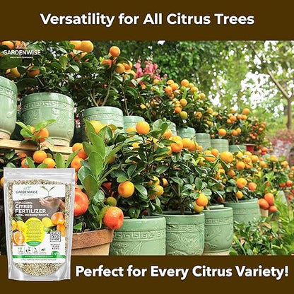 Professional Citrus Fertilizer + Vital Micronutrients; Perfect Balanced NPK for All Citrus; for Indoor and Outdoor Plants; Orange, Lime, Avocado and Lemon Tree Fertilizer (2 QUARTS)
