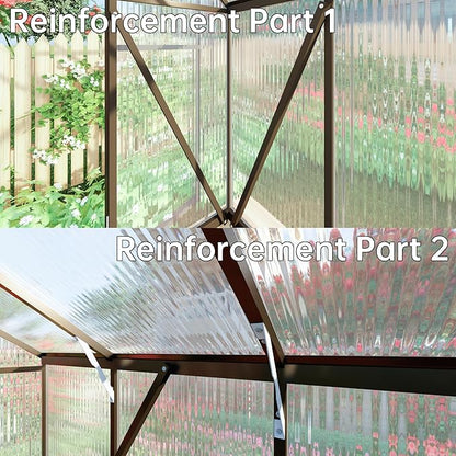 CQZY 8x10 FT Greenhouse for Outdoors,Green House for Outside,Dark Gray