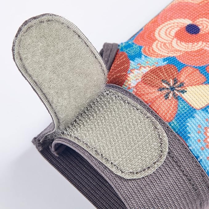 COOLJOB Medium Gardening Work Gloves for Women Ladies, Thorn Proof for Rose Pruning, Cactus Handling, Blackberry Bush Planting, Puncture Resistant Anti-Slip Flexible, 1 Pair M Floral Purple