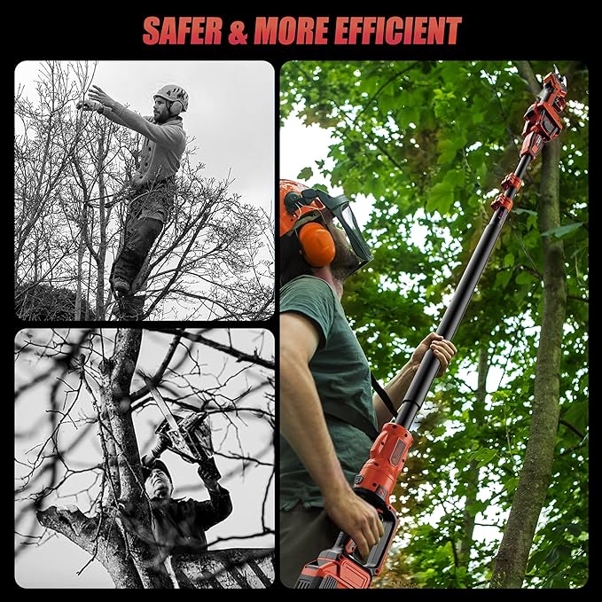 2-IN-1 Electric Pole Pruning Shears Cordless Compatibility with Milwaukee 18V Battery, 1.6" Cutting Diameter Pruner, 14.8 FT MAX Extension Pole Saws(NO BAT) (2-IN-1 Electric Pole Pruning Shears)