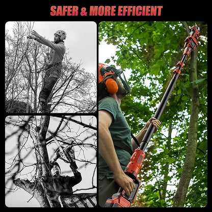 2-IN-1 Electric Pole Pruning Shears Cordless Compatibility with Milwaukee 18V Battery, 1.6" Cutting Diameter Pruner, 14.8 FT MAX Extension Pole Saws(NO BAT) (2-IN-1 Electric Pole Pruning Shears)