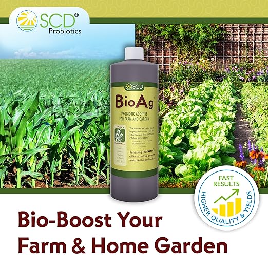 SCD BioAg – Organic Farm and Garden Soil Microbes, Compost Starter with 12 Probiotic Strains, Live Super Concentrate of Liquid Microorganisms, Chemical-Free Soil Amendment, by SCD Probiotics (1 Liter)