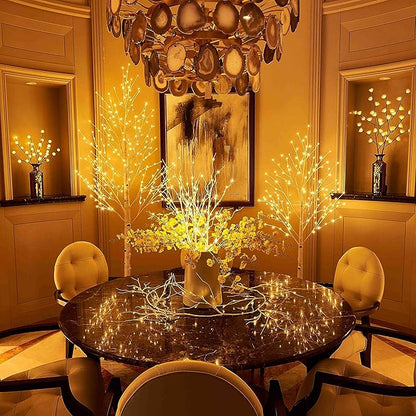 Hairui Lighted Birch Branches Plug in with Timer 30IN 150 LED Fairy Lights, White Willow Branch Lights for Christmas Fireplace Room Vase Decoration Indoor Outdoor Use (Vase Excluded)