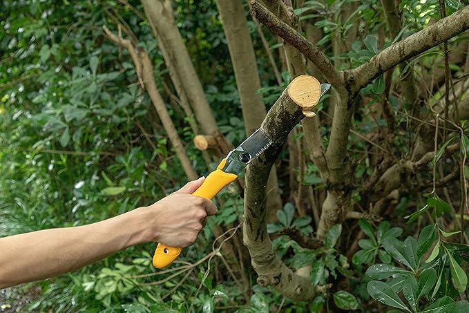 Toolux Folding Saw,9.45 Inch Hand Saws for Wood Camping, Dry Wood Pruning Saws With Hard Teeth, Quality SK-5 Steel Compact Design with Non-Slip Ergonomic Handle for Outdoor Use,Yellow
