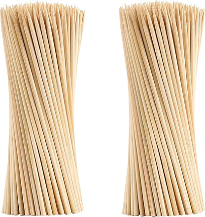 200 PCS Bamboo Skewers, 6 Inch Food Sticks for Appetizers, Fruit, Grilling Kebabs, Cocktail Picks for Drinks, Toothpicks Natural, Kitchen Gadget