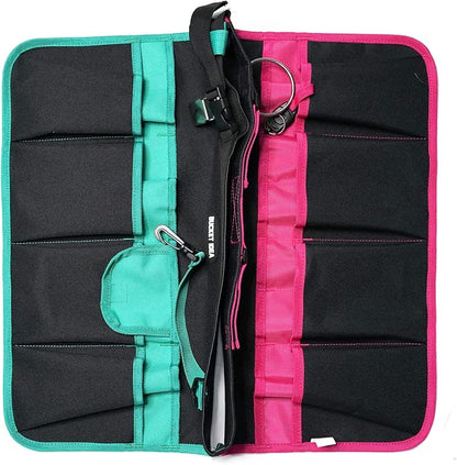 MELOTOUGH Bucket Caddy Organizer Bucket Tool Organizer for Garden Tools Fit 3.5 to 5 Gallon Bucket (Pink and Green)