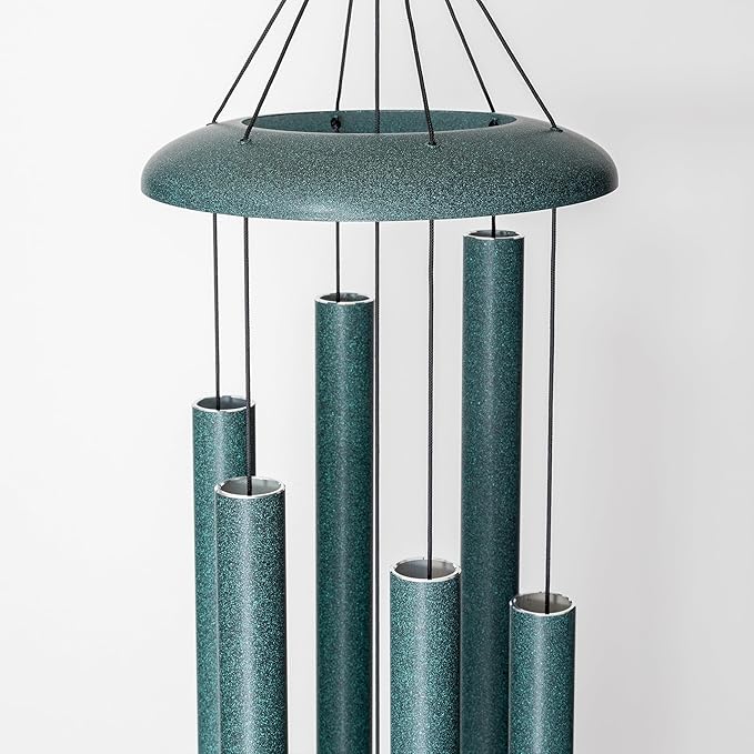 Corinthian Bells by Wind River – 74 inch Green Wind Chime for Patio, Backyard, Garden, and Outdoor Decor (Aluminum Chime) Made in The USA
