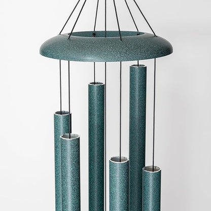 Corinthian Bells by Wind River – 74 inch Green Wind Chime for Patio, Backyard, Garden, and Outdoor Decor (Aluminum Chime) Made in The USA