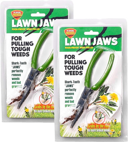 The Original Sharktooth Weed Puller Remover Weeding & Gardening Tool Weeder(2pk) -Pull from The Root Easily! Ergonomic Handheld Weeding Tool for Spring Summer Cleaning, For All Age Gardeners