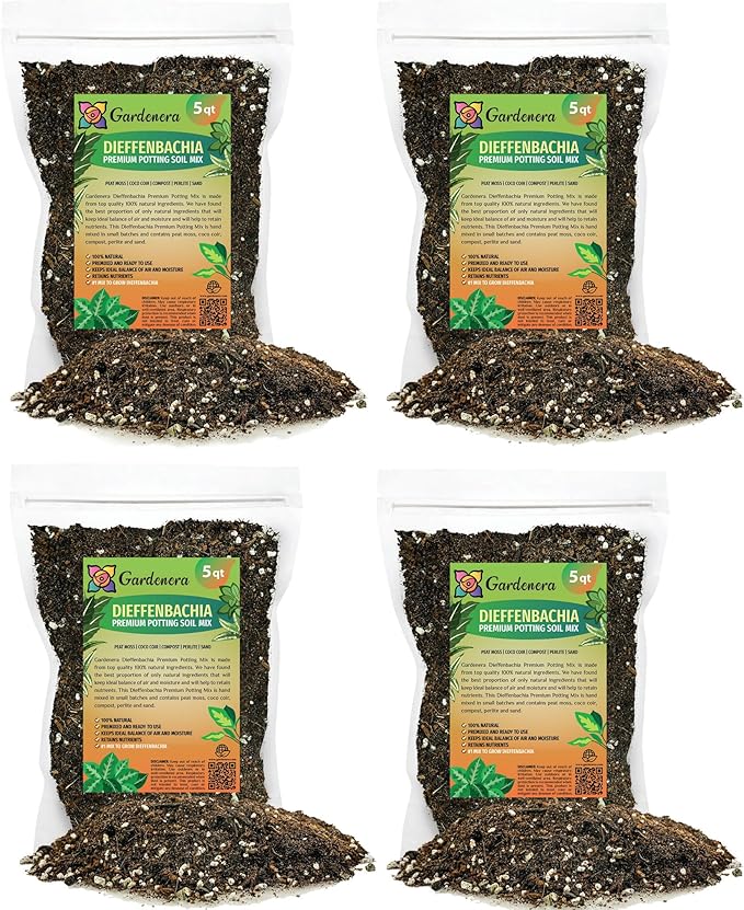 GARDENERA Superior Potting Soil Mix for Dieffenbachia - Perfect Balance of Nutrients, Drainage, and Aeration for Optimal Growth (20 Quart)