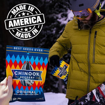 Chinook Seedery Roasted Sunflower Seeds - Jumbo Seeds Keto Snacks - Best For Snack Packs - Gluten Free, Non GMO Snack Food Gifts - 4 Ounce (Pack of 3) - Chinook Faves Variety Pack