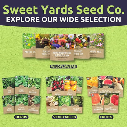 Deer Resistant Wildflower Seed Mixture - Bulk 1 Pound Bag - Over 240,000 Deer Tolerant Seeds - Open Pollinated and Non GMO