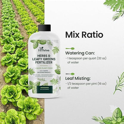32oz Liquid Fertilizer for Vegetable Garden – Makes 48 Gallons of Garden Fertilizer for Outdoor Vegetables - Herbs & Leafy Greens Live Plants Indoor Plant Food, Liquid Plant Food for Growth & Flavor