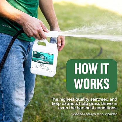 Turf Titan Lawn Kelper – Lawn & Plant Fertilizer - Liquid Fertilizer with Seaweed Kelp Extract for Lush, Greener Grass - Non-Toxic Seaweed Fertilizer
