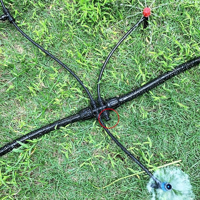 45 Pack Quick Connect 1/4" Drip Tubing Irrigation Fittings Kit Universal 1/4'' Drip Irrigation Tubing Connectors Leak Free Fitting Set Includes 10 Tee 10 Coupling 10 Elbow 10 End Cap 5 Shut Off Valve