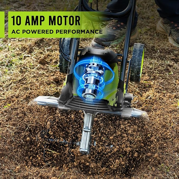 STEELITE 14-Inch Corded Electric Tiller, 10 Amp Powerful Garden Cultivator for Soil Preparation and Landscaping – Lightweight, Durable, and Easy to Use