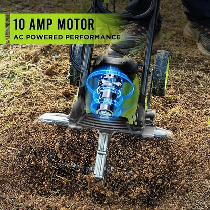 STEELITE 14-Inch Corded Electric Tiller, 10 Amp Powerful Garden Cultivator for Soil Preparation and Landscaping – Lightweight, Durable, and Easy to Use