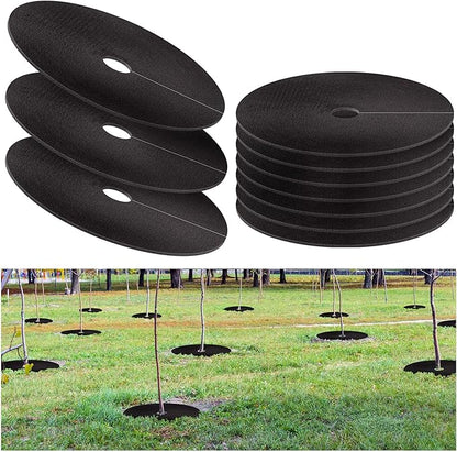 20.47 Inch Non-Woven Tree Mulch Ring,Reusable Tree Weed Barrier Mat,Degradable Tree Mulch Used to inhibit Weed Growth and Landscape Weed Control Plant Root Protection (10 Pack)