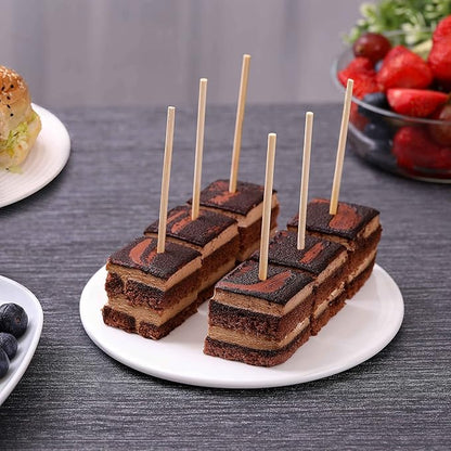 200 PCS Bamboo Skewers, 6 Inch Food Sticks for Appetizers, Fruit, Grilling Kebabs, Cocktail Picks for Drinks, Toothpicks Natural, Kitchen Gadget