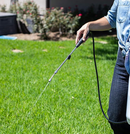 BIRDROCK HOME Garden Sprayer with Battery Powered Pump - Stainless Steel Wand, Rechargeable, Adjustable Spray, & Portable for Lawn, Garden, Plants, and Cleaning - White Translucent Body - 2-Gallon