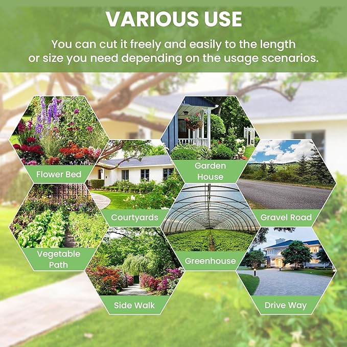 3FT x 100FT Weed Barrier Landscape Fabric, 3.2oz Premium Heavy Duty Garden Cloth, Ground Cover for Gardening,Black Garden Bed Liner