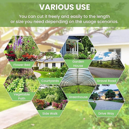 3FT x 100FT Weed Barrier Landscape Fabric, 3.2oz Premium Heavy Duty Garden Cloth, Ground Cover for Gardening,Black Garden Bed Liner