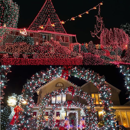 Christmas String Lights, 150 Count 33 FT Incandescent Mini Green Wire Valentines Fairy Light, 120V UL Certified Connectable Xmas Tree Lights for Patio, Holiday, Party, Outdoor Indoor Decoration, Red