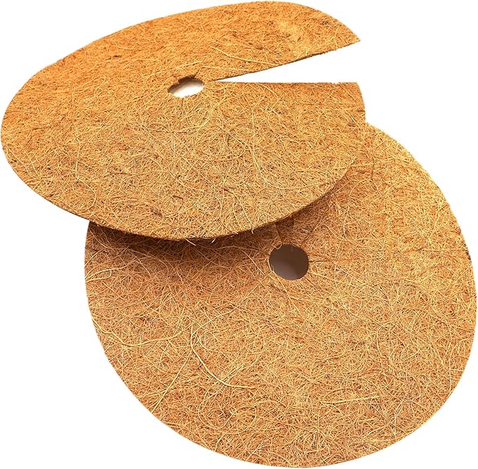 Coconut Fiber Mulch Rings for Winter Plant Protection Coconut Fibers Mulch Ring for Shrubs Against Cold Frost Wind, 4PCS 11.7inches/30cm Diameter