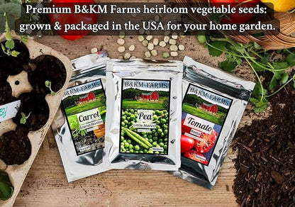 Survival Seed Vault: 50 Varieties, 50,000+ Non-GMO Heirloom Seeds - 5+ Year Supply in Secure Bucket + Growing Guide by B&KM Farms