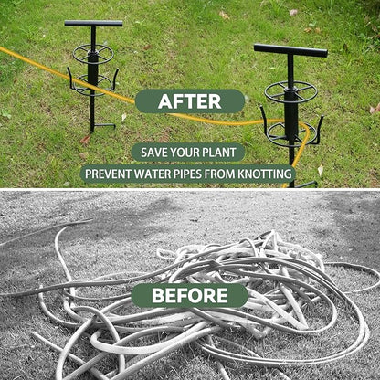 Garden Hose Guide Spike, Metal Hose Guides for Garden Heavy Duty, Hose Pulling Stand Reel for Gardens Corner, Auxiliary Water Hoses Support, Lawn & Gardens Watering Equipment, Plant Flower Protector