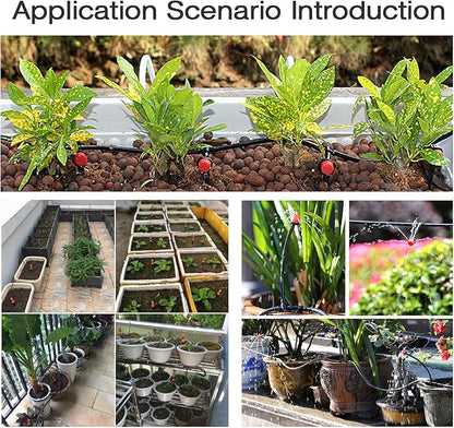 MIXC 200ft 1/4 Inch Black Distribution Tubing Drip Irrigation Hose Garden Watering Tube Line