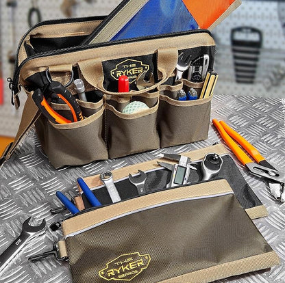 The Ryker Bag Personalized Name 14-inch Tool Bag Organizer gifts for him. Heavy Duty Tool Bags for Men/Women. Wide Mouth Tool Bag Small. 22 Pockets Toolbag mens gifts