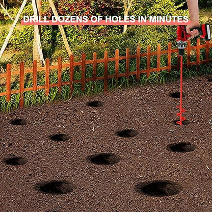 SYITCUN Auger Drill Bit for Planting - 2" X 32" Heavy-Duty Garden Spiral Drill Bit - Bulb Planter & Post Hole Digger - 3/8" Hex Drive