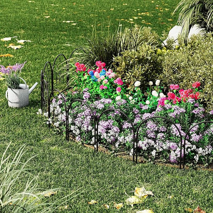 Garden Fence Panel, 25.7in(h) x 19.6in(l) Arched No Dig Fencing Border Outdoor, Rustproof Metal Animal Barrier for Pet, Garden Edging Border for Garden, Yard,Flower Beds.