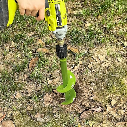 TCBWFY 4"x12" Auger Drill Bit for Planting and Digging Holes, Garden Plant Flower Bulb Rapid Bulb Planter Earth Auger Bit Post or Umbrella Hole Digger for 3/8" Hex Drive Drill