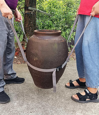 Potted Plant Mover and Lifting Straps for Garden, Landscaping Lifting Straps, Move Heavy Garden Objects:Garden Flower Pots, Planters, Trees, Rocks, Gray, Middle and Small