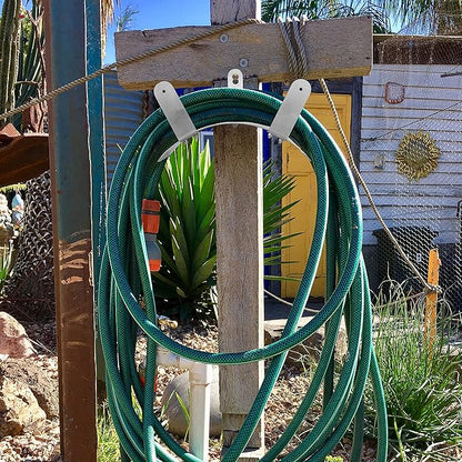 Gardzen Stainless Steel Hose Holder, Wall Mount Garden Hose Bracket Hanger for Outside