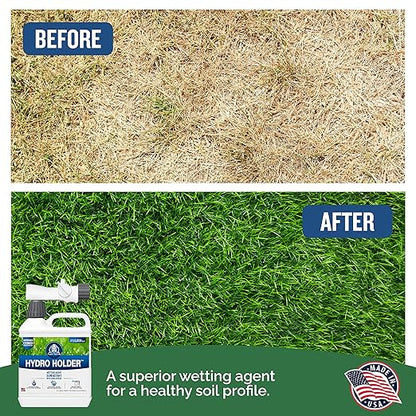 Turf Titan Hydro Holder Hose End Wetting Agent - Suspends Moisture in Your Grass Soil, Improves Water Drainage & Nutrient Uptake in Your Turf Grass, Promoting Healthy Soil - Covers 8,000 sq ft (32 oz)