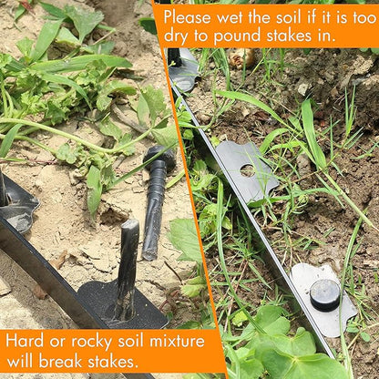 Gardzen 1.5" x 20' Landscape Edging Kit, Garden Edging Coil Comes with 24 Pcs Spikes, No Dig Lawn Border Design