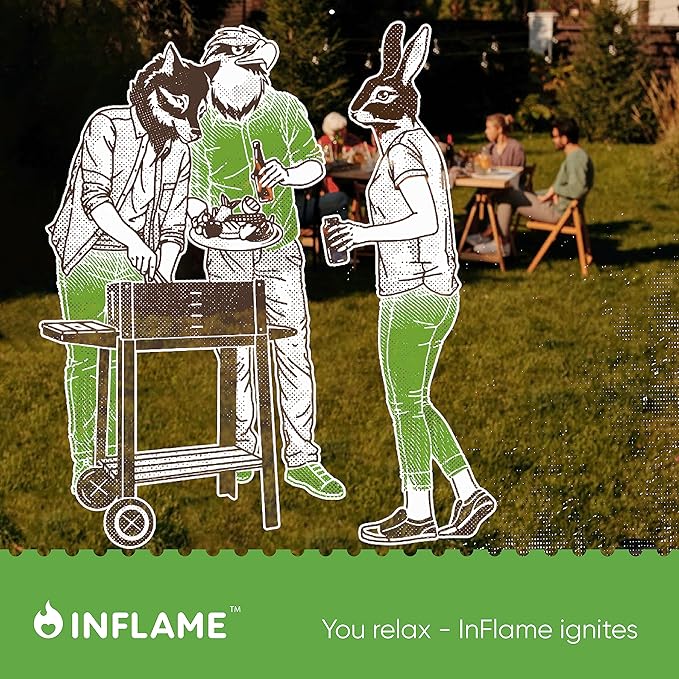 Inflame Fire Starters 300 pcs Fire Starters for Campfires, Grill, BBQ, Fireplace, Woodstove - Charcoal Starter - Waterproof, Weather-Resistant - Natural Wood Fireplace Starters