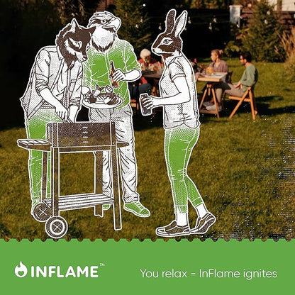 Inflame Fire Starters 300 pcs Fire Starters for Campfires, Grill, BBQ, Fireplace, Woodstove - Charcoal Starter - Waterproof, Weather-Resistant - Natural Wood Fireplace Starters