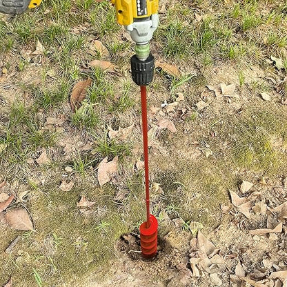 TCBWFY 2x32 Inch Auger Drill Bit for Planting - Long Handle Easy Planter Garden Auger - Bulb & Bedding Plant Augers - Post Hole Digger for 3/8”Hex Drive